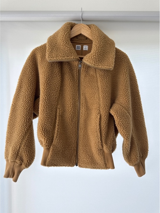 Jackets & Blazers - Uniqlo U Teddy Fleece Jacket Womens M Camel Full Zip Sherpa Coat